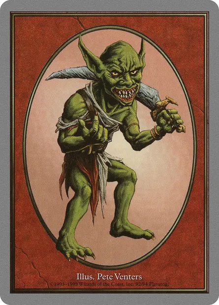 Goblin, carte Magic TUGL 92 — extension Unglued Tokens