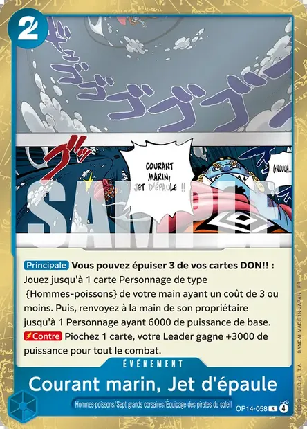 Courant marin, Jet d'épaule, carte One Piece OP14-058 — extension LES SEPT DE LA MER D'AZUR