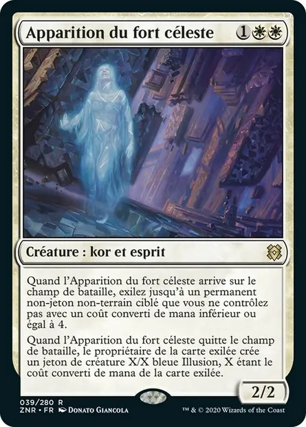 Apparition du fort céleste, carte Magic ZNR 39 — extension Renaissance de Zendikar