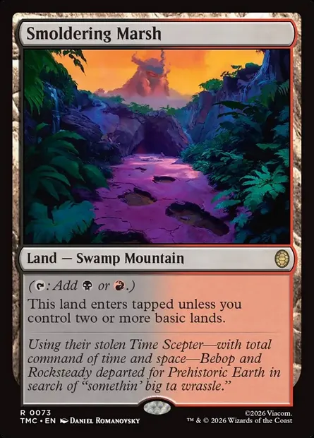 Smoldering Marsh, Magic card TMC 73 — Teenage Mutant Ninja Turtles Eternal set