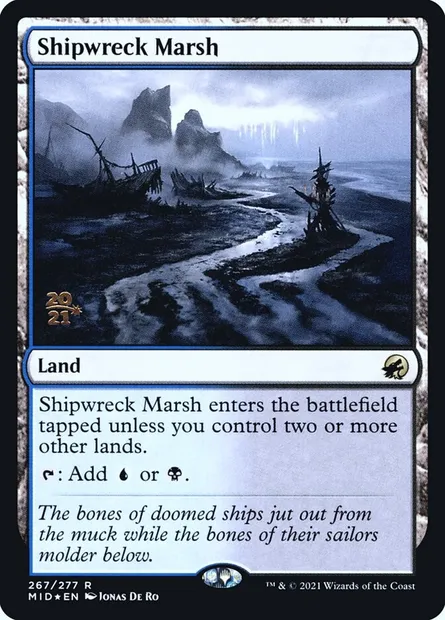 Shipwreck Marsh, Magic card PMID 267s — Innistrad: Midnight Hunt Promos set