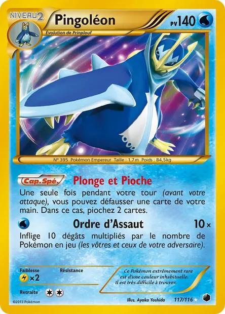 Pingoléon, carte Pokémon PLF 117 — extension Glaciation Plasma
