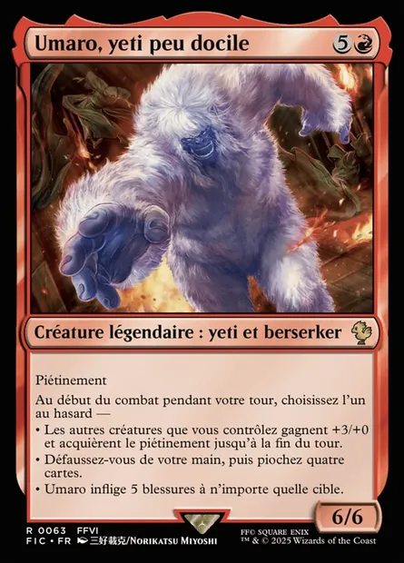 Umaro, yeti peu docile, carte Magic FIC 63 — extension Final Fantasy Commander