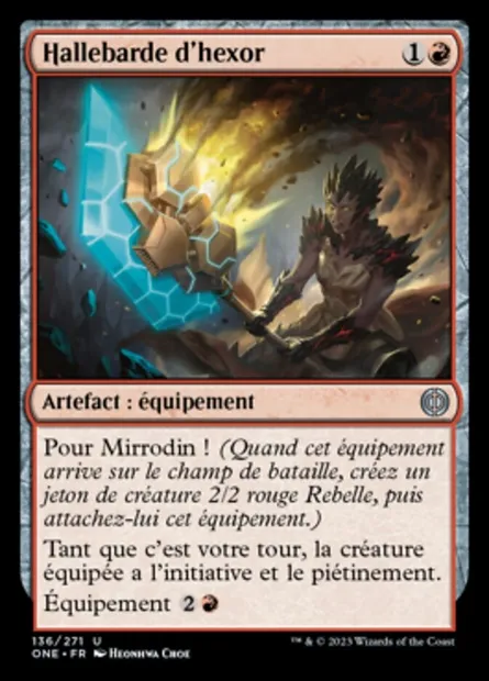 Hallebarde d'hexor, carte Magic ONE 136 — extension Tous Phyrexians