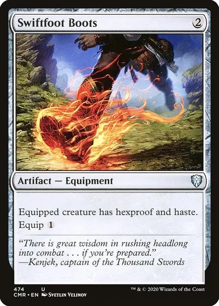 Swiftfoot Boots, Magic card CMR 474 — Commander Legends set