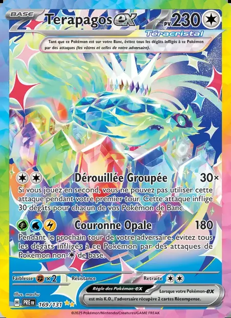 Terapagos-ex, carte Pokémon PRE 169 — extension Évolutions Prismatiques