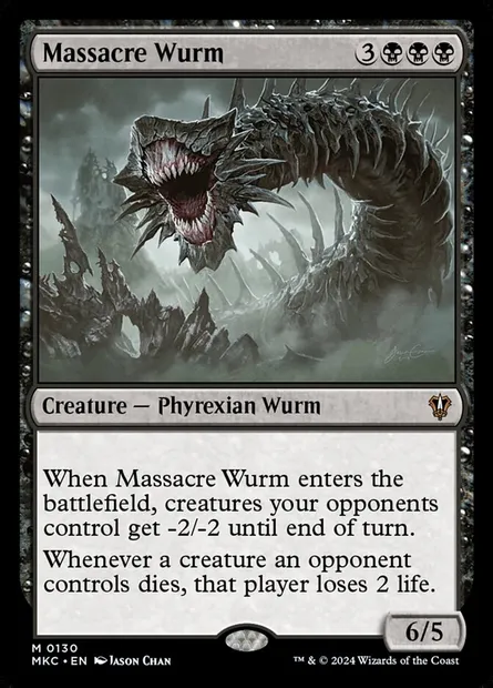 Massacre Wurm, Magic card MKC 130 — Murders at Karlov Manor Commander set