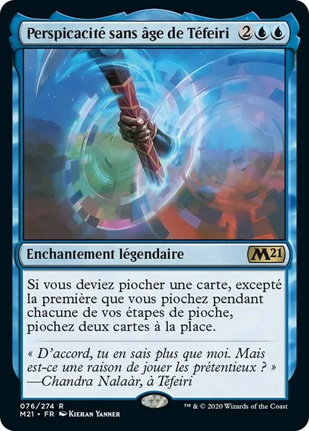 Perspicacité sans âge de Téfeiri, carte Magic M21 76 — extension Core Set 2021