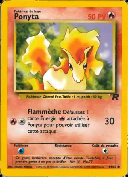 Ponyta, carte Pokémon TR 64 — extension Team Rocket