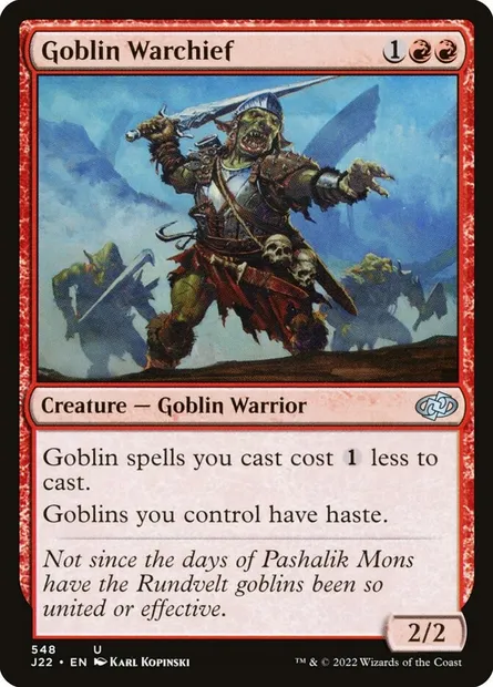 Goblin Warchief, Magic card J22 548 — Jumpstart 2022 set