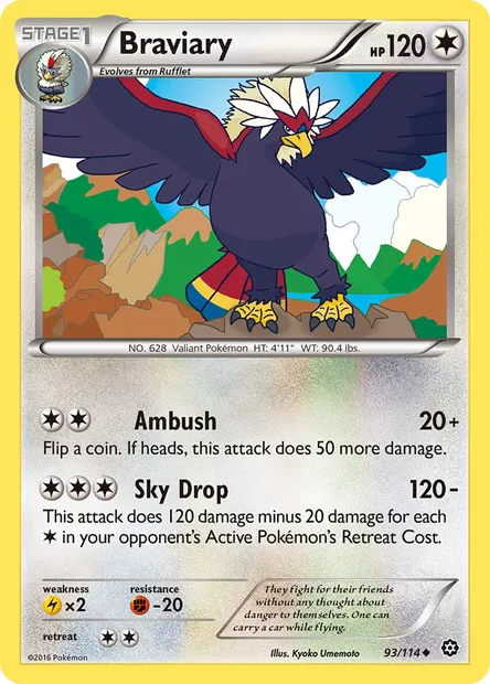 Braviary, Pokémon card STS 93 — Steam Siege set