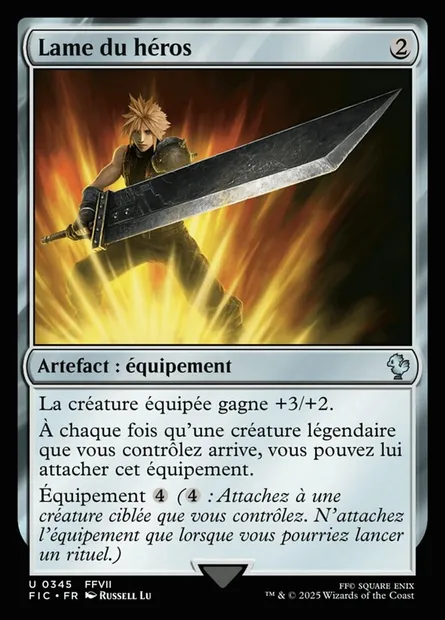 Lame du héros, carte Magic FIC 345 — extension Final Fantasy Commander