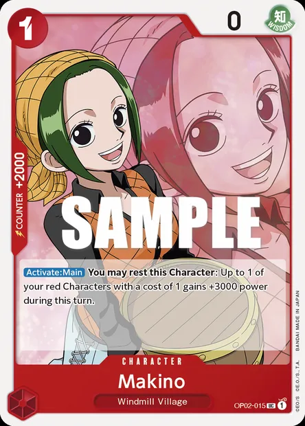 Makino, One Piece card OP02-015 — PARAMOUNT WAR set