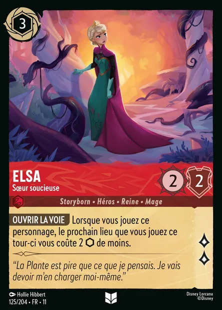Elsa - Sœur soucieuse, carte Disney Lorcana CH11-125 — extension Givresort
