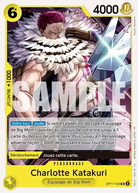Charlotte Katakuri, carte One Piece OP17-103 — extension LES GUERRIERS LES PLUS PUISSANTS AU MONDE