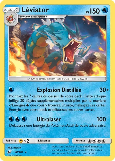 Léviator, carte Pokémon TEU 30 — extension Duo de Choc