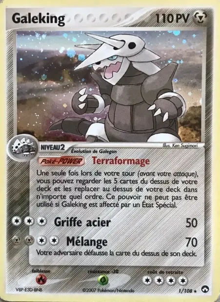 Galeking, carte Pokémon PK 1 — extension EX Gardiens du Pouvoir