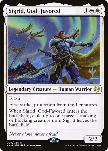 Sigrid, God-Favored, Magic card PKHM 29p — Kaldheim Promos set