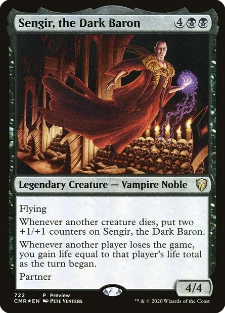Sengir, the Dark Baron, Magic card CMR 722 — Commander Legends set
