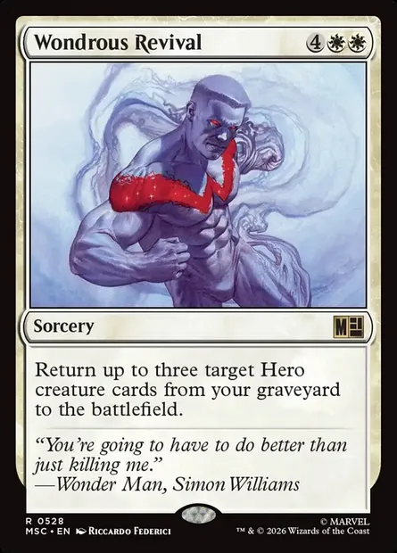 Wondrous Revival, Magic card MSC 528 — Marvel Super Heroes Commander set