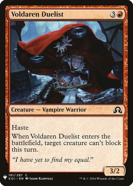 Duelliste Voldaren, carte Magic PLST SOI-191 — extension The List