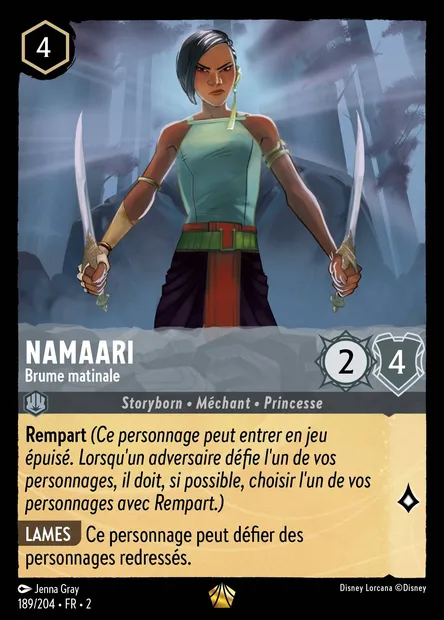 Namaari - Brume matinale, carte Disney Lorcana CH2-189 — extension L'Ascension des Floodborn