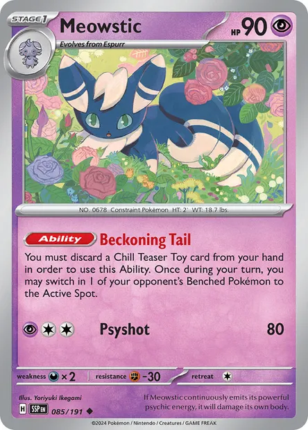 Meowstic, Pokémon card SSP 085 — Surging Sparks set