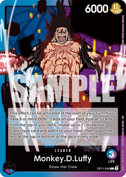 Monkey.D.Luffy, One Piece card OP11-040 — A FIST OF DIVINE SPEED set