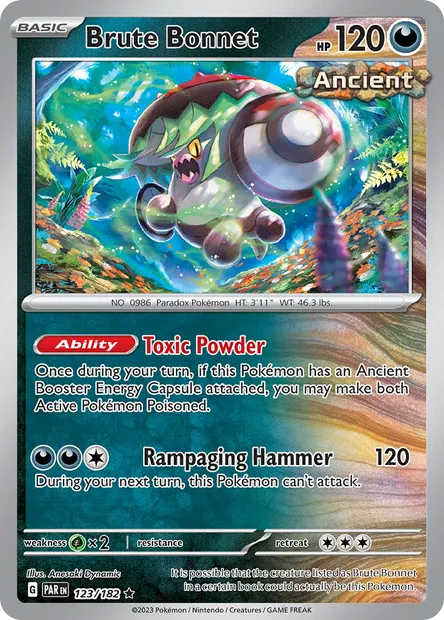 Brute Bonnet, Pokémon card PAR 123 — Paradox Rift set