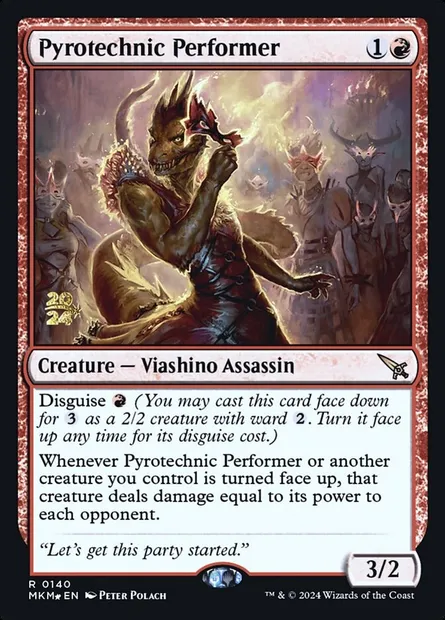Pyrotechnic Performer, Magic card PMKM 140s — Murders at Karlov Manor Promos set