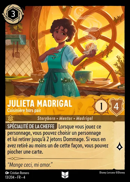 Julieta Madrigal - Cuisinière hors pair, carte Disney Lorcana CH4-013 — extension Le Retour d'Ursula