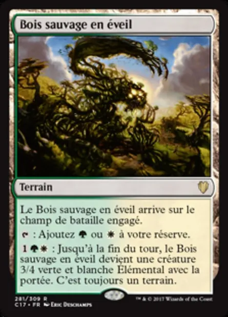 Bois sauvage en éveil, carte Magic C17 281 — extension Commander 2017