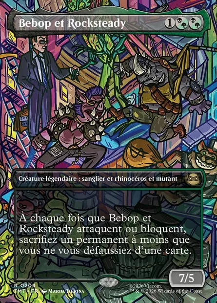 Bebop et Rocksteady, carte Magic TMT 204 — extension Teenage Mutant Ninja Turtles