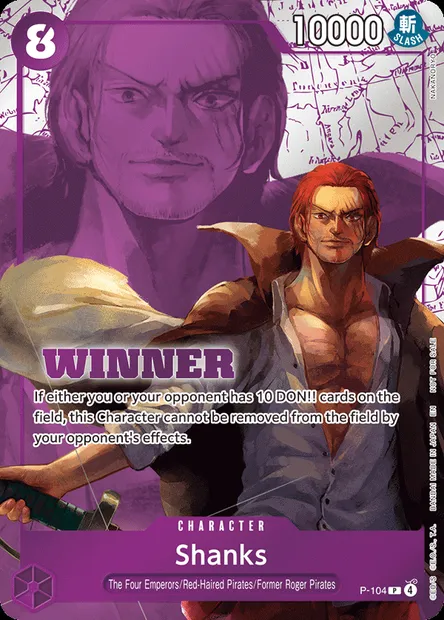 Shanks, One Piece card P-104 — Promotion card set