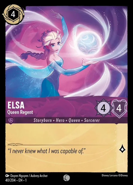 Elsa - Queen Regent, Disney Lorcana card CH1-040 — The First Chapter set