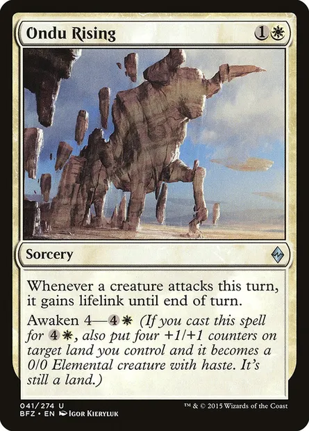 Ondu Rising, Magic card BFZ 41 — Battle for Zendikar set