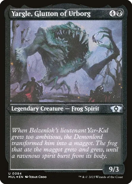 Yargle, Glutton of Urborg, Magic card MUL 84 — Multiverse Legends set