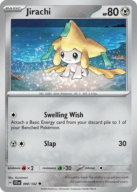 Jirachi, Pokémon card SCR 098 — Stellar Crown set
