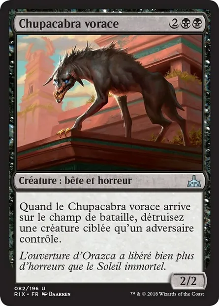 Chupacabra vorace, carte Magic RIX 82 — extension Les combattants d'Ixalan
