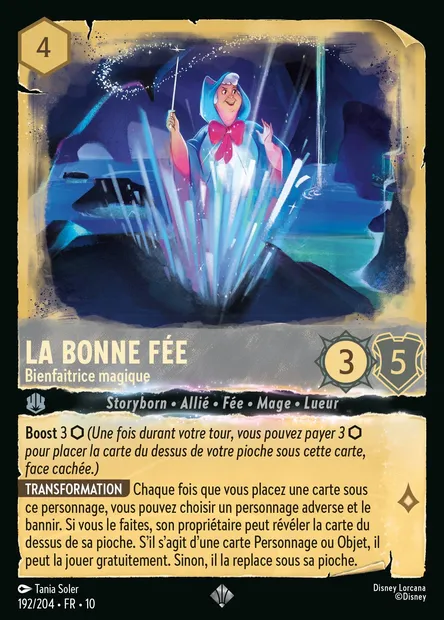 La Bonne Fée - Bienfaitrice magique, carte Disney Lorcana CH10-192 — extension Lueurs dans les Profondeurs