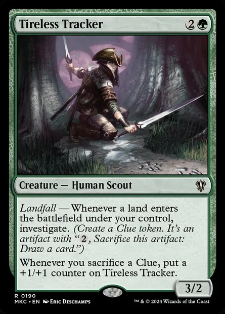 Tireless Tracker, Magic card MKC 190 — Murders at Karlov Manor Commander set