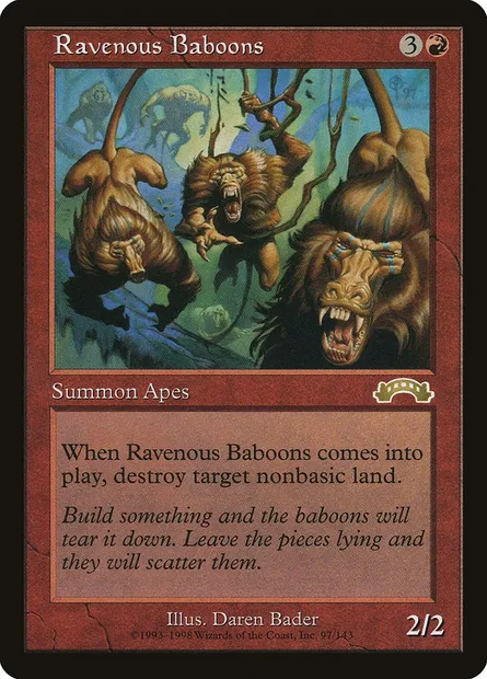 Ravenous Baboons, Magic card EXO 97 — Exodus set