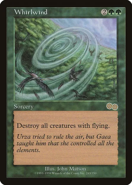 Whirlwind, Magic card USG 283 — Urza's Saga set