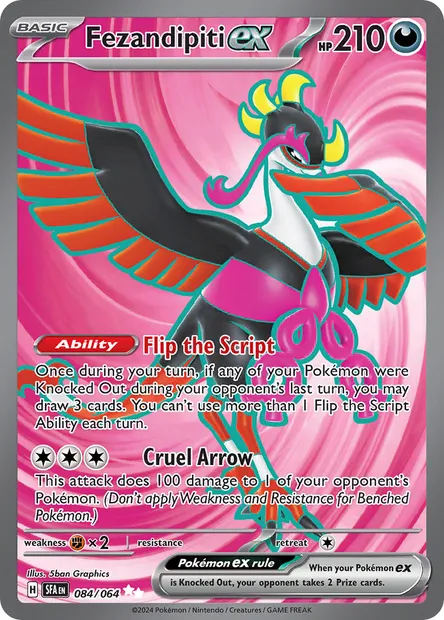 Fezandipiti ex, Pokémon card SFA 084 — Shrouded Fable set
