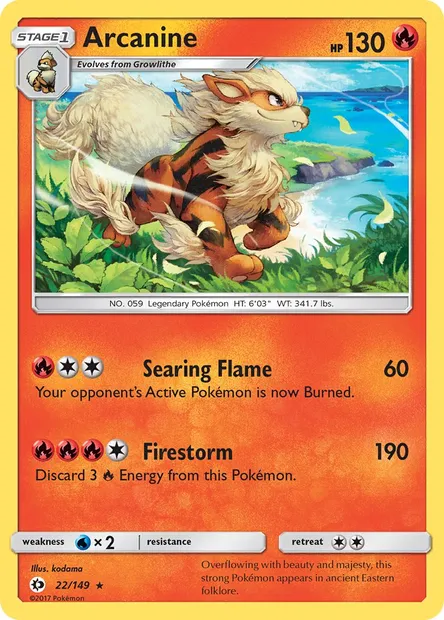 Arcanine, Pokémon card SUM 22 — Sun & Moon set