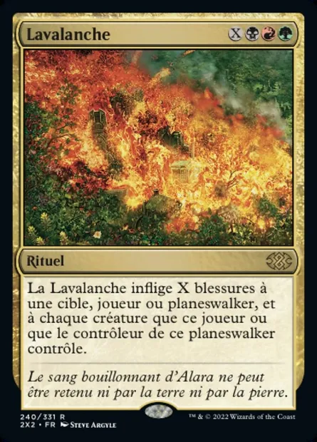 Lavalanche, carte Magic 2X2 240 — extension Double Masters 2022