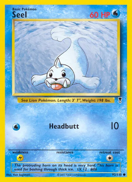 Otaria, carte Pokémon LC 92 — extension Legendary Collection