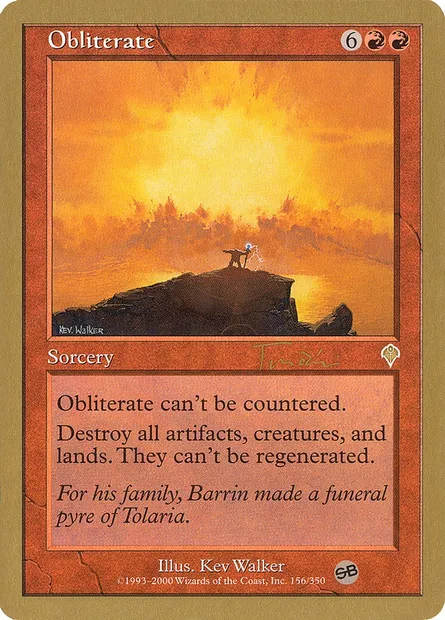 Obliterate, Magic card WC01 jt156sb — World Championship Decks 2001 set