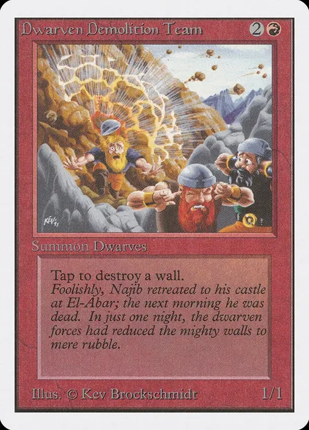 Dwarven Demolition Team, Magic card 2ED 143 — Unlimited Edition set