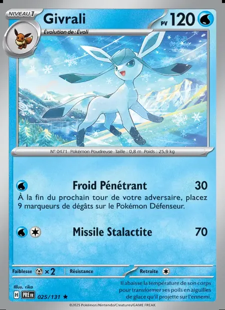 Givrali, carte Pokémon PRE 025 — extension Évolutions Prismatiques